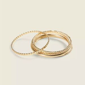 Lane Bryant Goldtone Textured Bangle Set new